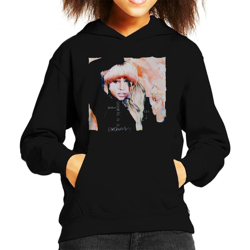 Sidney Maurer Original Portrait Of Singer Lady Gaga Kid's Hooded Sweatshirt
