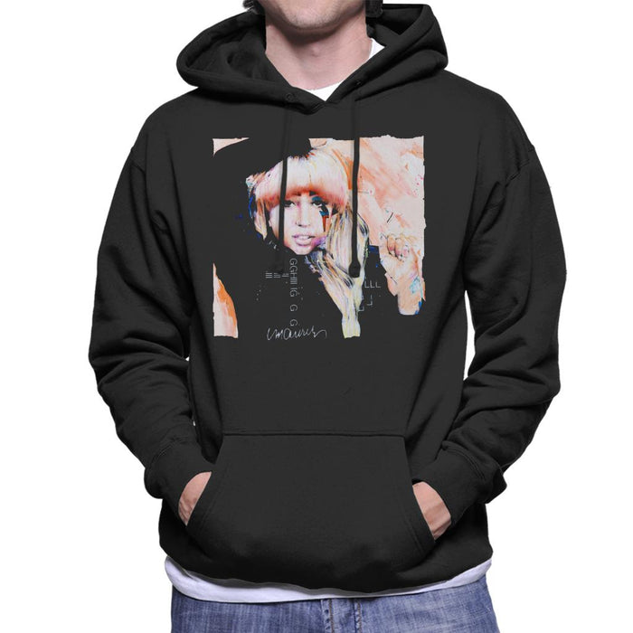 Sidney Maurer Original Portrait Of Singer Lady Gaga Men's Hooded Sweatshirt