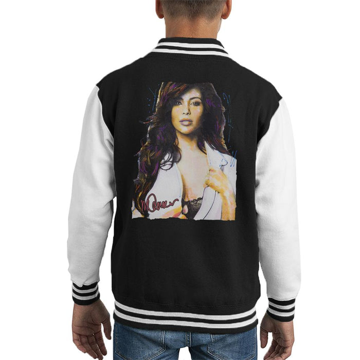 Sidney Maurer Original Portrait Of Reality Star Kim Kardashian Kid's Varsity Jacket