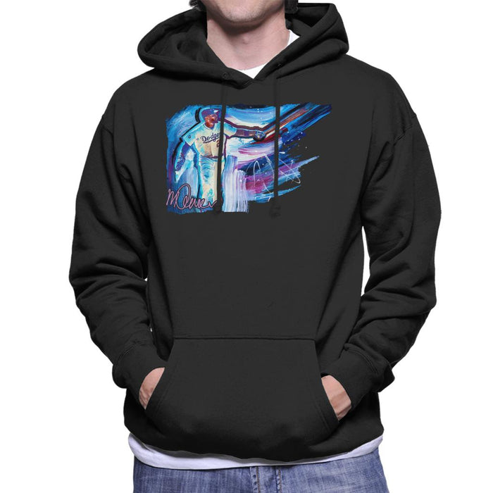 Sidney Maurer Original Portrait Of Dodgers Star Matt Kemp Men's Hooded Sweatshirt