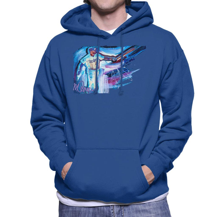Sidney Maurer Original Portrait Of Dodgers Star Matt Kemp Men's Hooded Sweatshirt