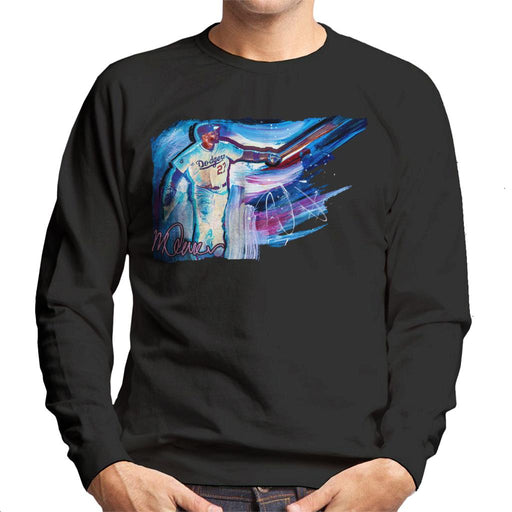 Sidney Maurer Original Portrait Of Dodgers Star Matt Kemp Men's Sweatshirt