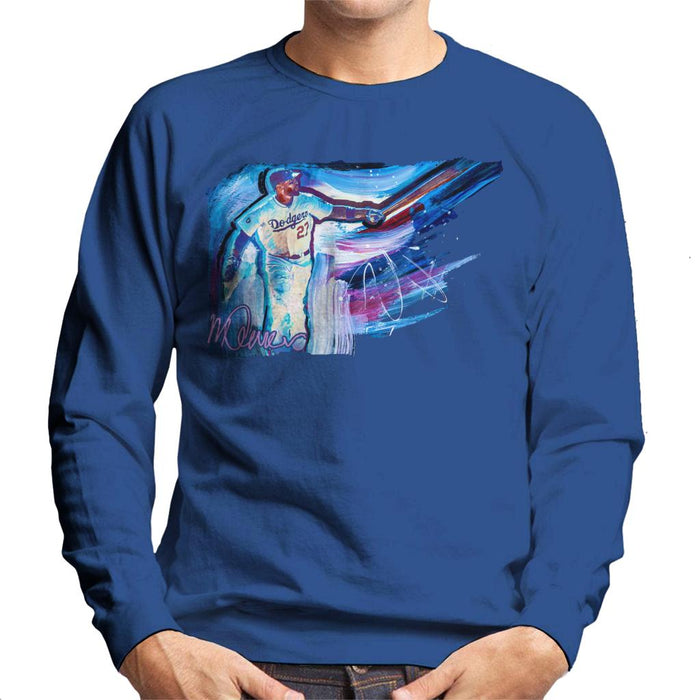 Sidney Maurer Original Portrait Of Dodgers Star Matt Kemp Men's Sweatshirt