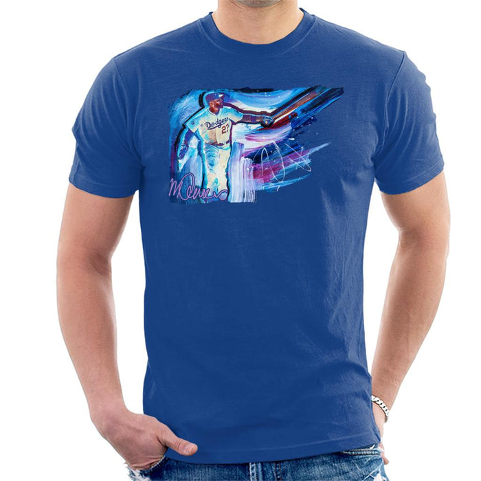 Sidney Maurer Original Portrait Of Dodgers Star Matt Kemp Men's T-Shirt