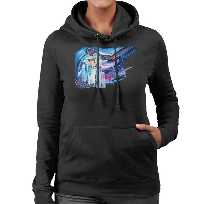 Sidney Maurer Original Portrait Of Dodgers Star Matt Kemp Women's Hooded Sweatshirt
