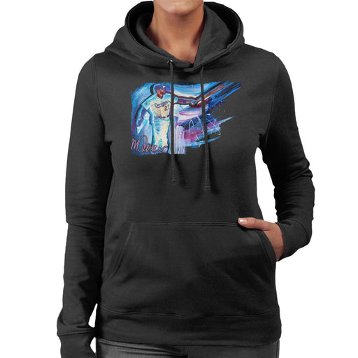Sidney Maurer Original Portrait Of Dodgers Star Matt Kemp Women's Hooded Sweatshirt