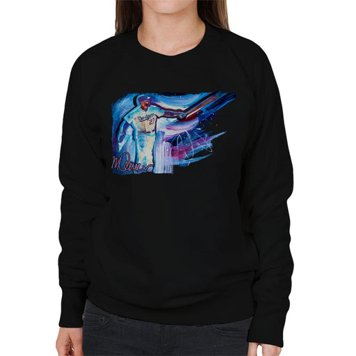 Sidney Maurer Original Portrait Of Dodgers Star Matt Kemp Women's Sweatshirt