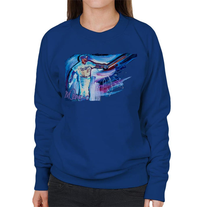 Sidney Maurer Original Portrait Of Dodgers Star Matt Kemp Women's Sweatshirt