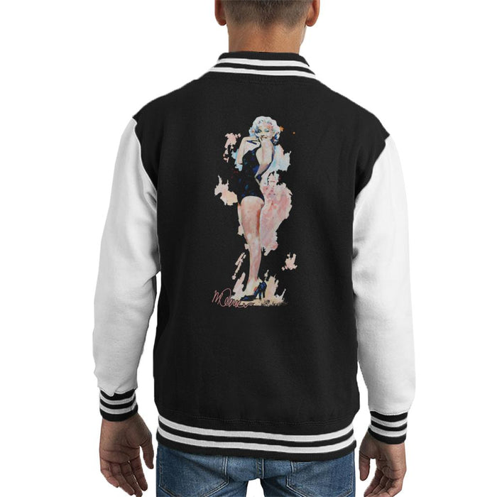 Sidney Maurer Original Portrait Of Model Marilyn Monroe Kid's Varsity Jacket