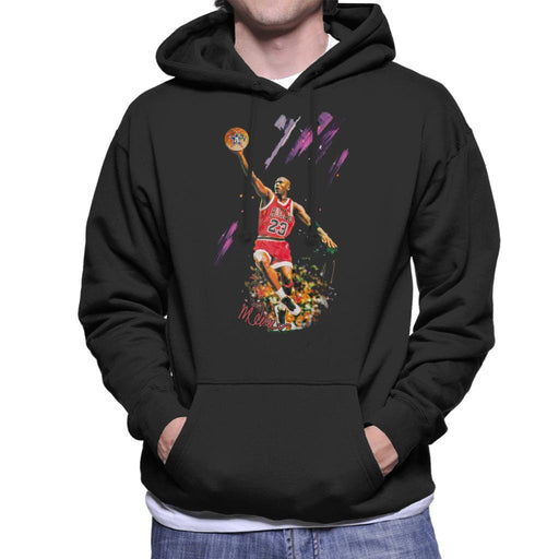 Sidney Maurer Original Portrait Of Bulls Star Michael Jordan Men's Hooded Sweatshirt