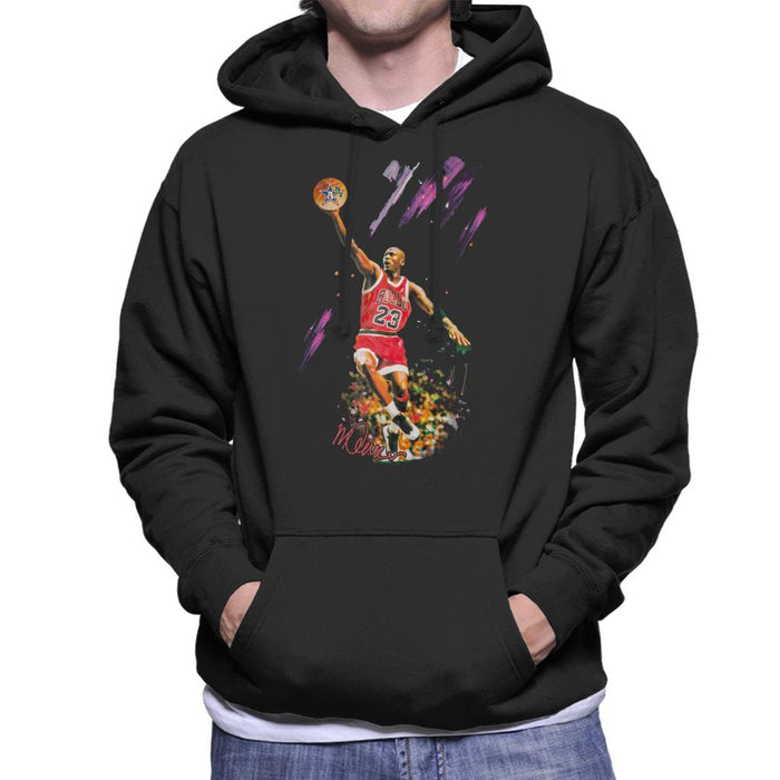 Sidney Maurer Original Portrait Of Bulls Star Michael Jordan Men's Hooded Sweatshirt