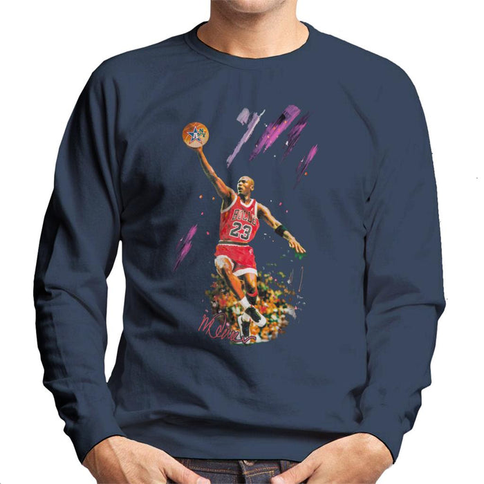 Sidney Maurer Original Portrait Of Bulls Star Michael Jordan Men's Sweatshirt
