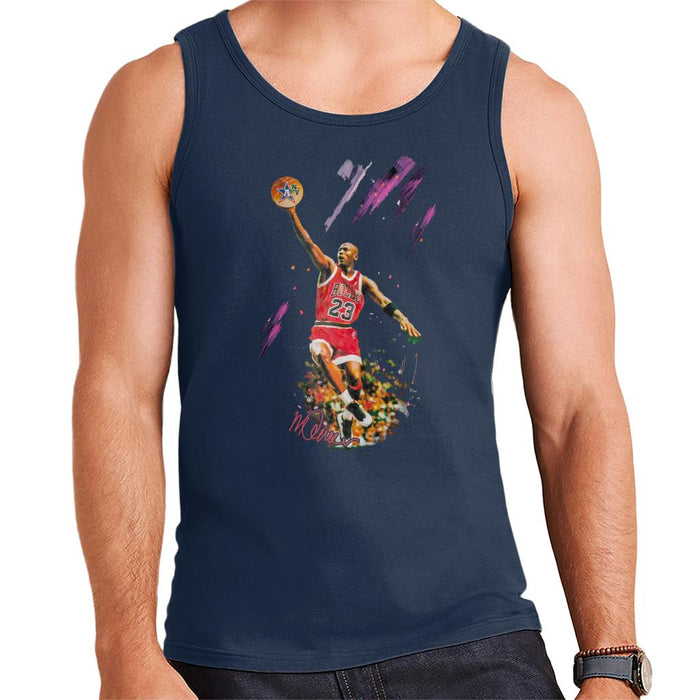 Sidney Maurer Original Portrait Of Bulls Star Michael Jordan Men's Vest