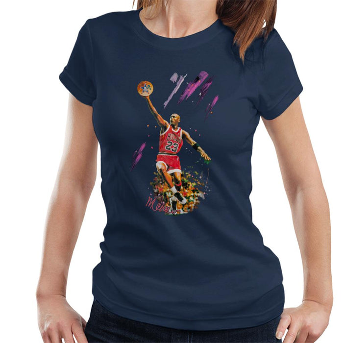Sidney Maurer Original Portrait Of Bulls Star Michael Jordan Women's T-Shirt