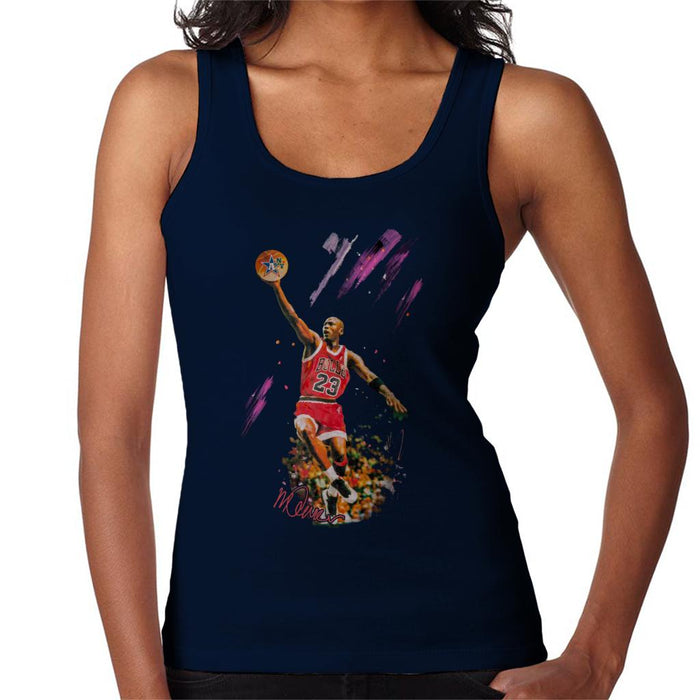 Sidney Maurer Original Portrait Of Bulls Star Michael Jordan Women's Vest