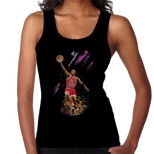 Sidney Maurer Original Portrait Of Bulls Star Michael Jordan Women's Vest