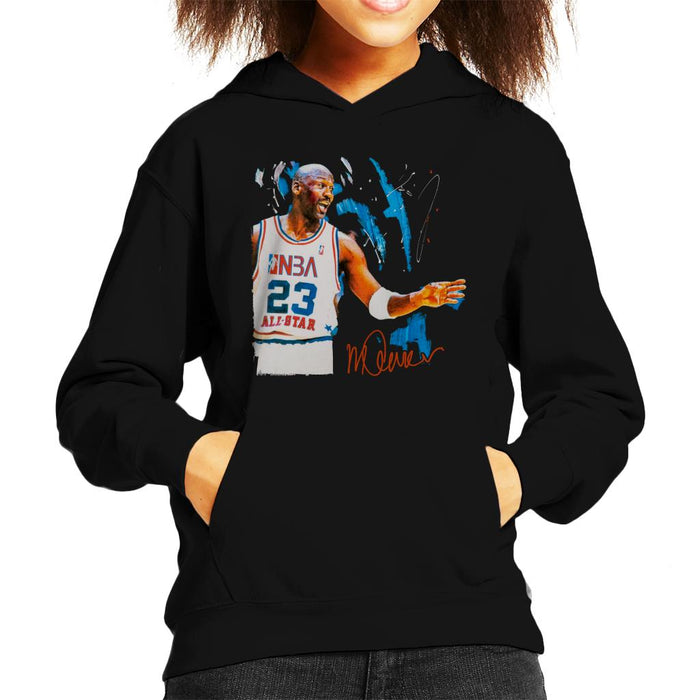 Sidney Maurer Original Portrait Of NBA All Star Michael Jordan Kid's Hooded Sweatshirt