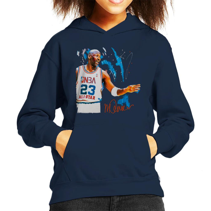 Sidney Maurer Original Portrait Of NBA All Star Michael Jordan Kid's Hooded Sweatshirt