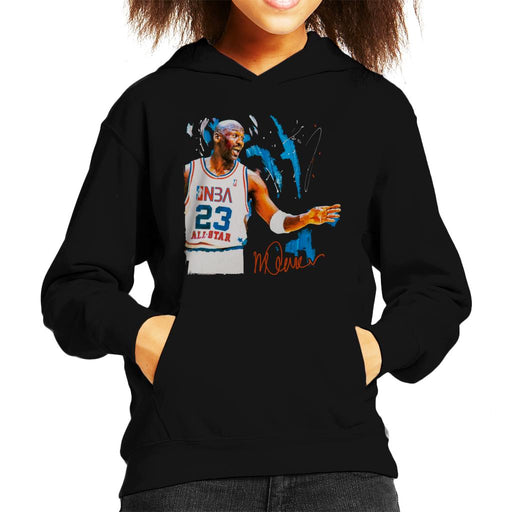 Sidney Maurer Original Portrait Of NBA All Star Michael Jordan Kid's Hooded Sweatshirt