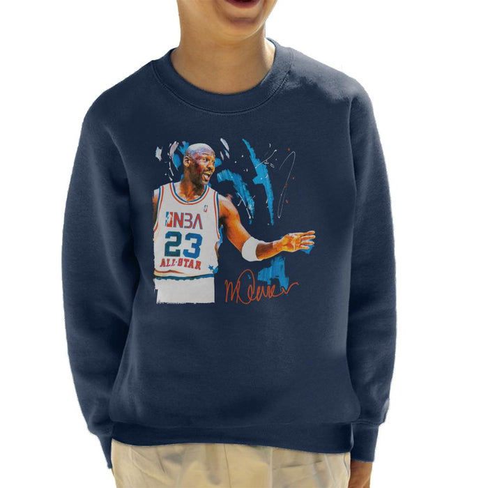 Sidney Maurer Original Portrait Of NBA All Star Michael Jordan Kid's Sweatshirt
