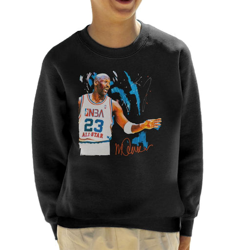Sidney Maurer Original Portrait Of NBA All Star Michael Jordan Kid's Sweatshirt
