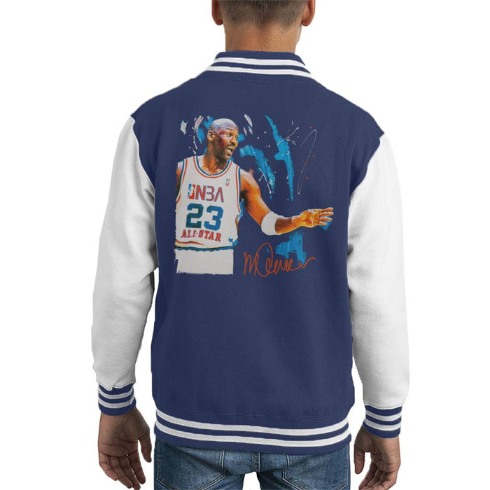 Sidney Maurer Original Portrait Of NBA All Star Michael Jordan Kid's Varsity Jacket