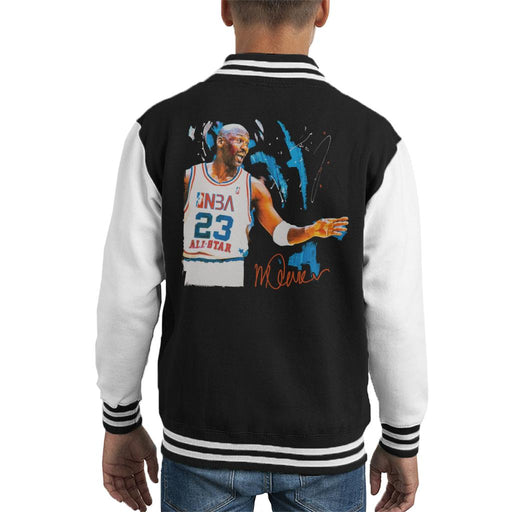 Sidney Maurer Original Portrait Of NBA All Star Michael Jordan Kid's Varsity Jacket