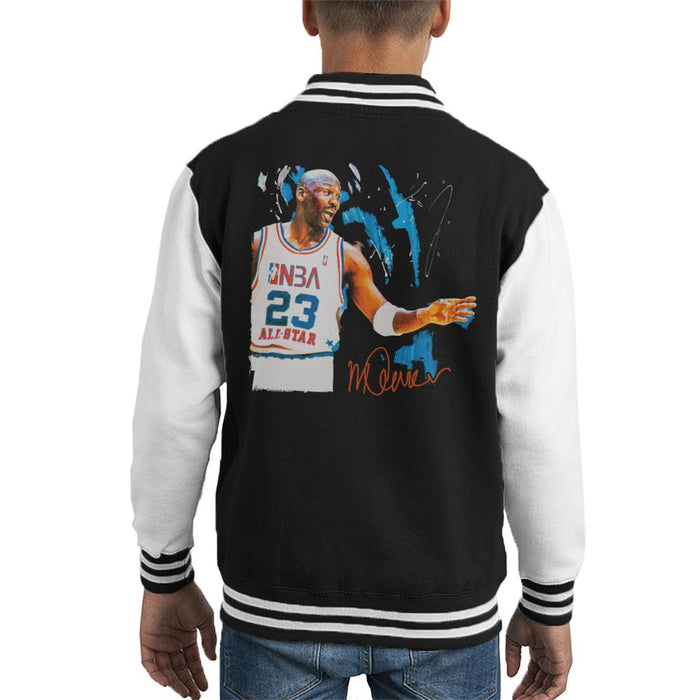 Sidney Maurer Original Portrait Of NBA All Star Michael Jordan Kid's Varsity Jacket