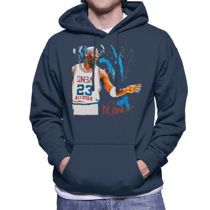 Sidney Maurer Original Portrait Of NBA All Star Michael Jordan Men's Hooded Sweatshirt