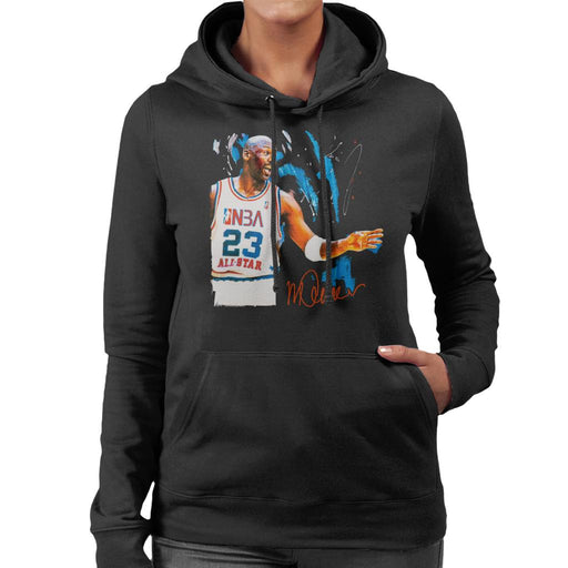 Sidney Maurer Original Portrait Of NBA All Star Michael Jordan Women's Hooded Sweatshirt