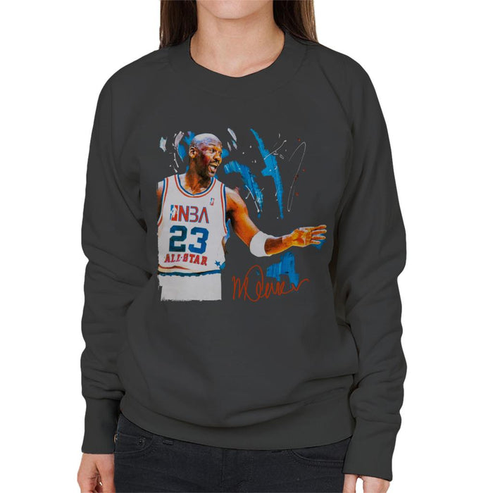 Sidney Maurer Original Portrait Of NBA All Star Michael Jordan Women's Sweatshirt