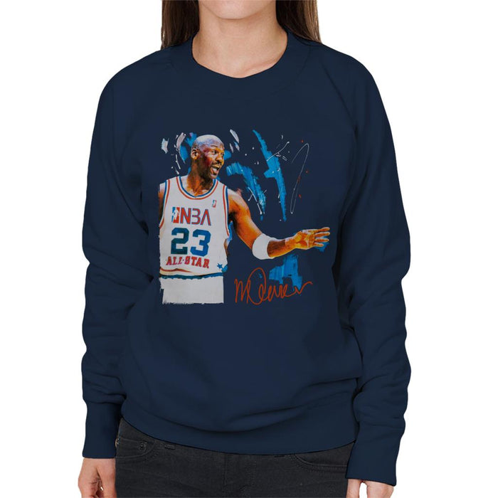 Sidney Maurer Original Portrait Of NBA All Star Michael Jordan Women's Sweatshirt