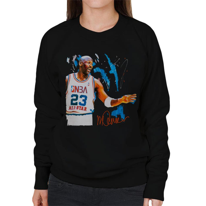 Sidney Maurer Original Portrait Of NBA All Star Michael Jordan Women's Sweatshirt