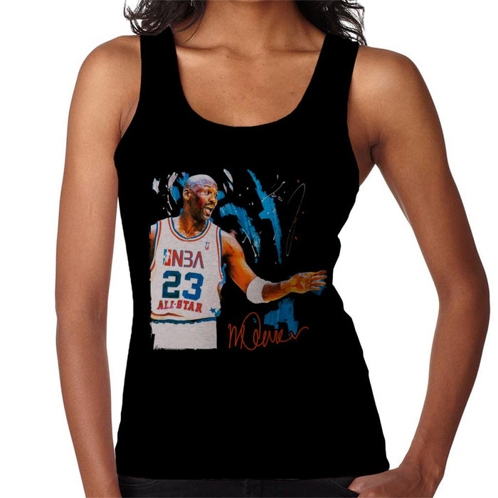 Sidney Maurer Original Portrait Of NBA All Star Michael Jordan Women's Vest