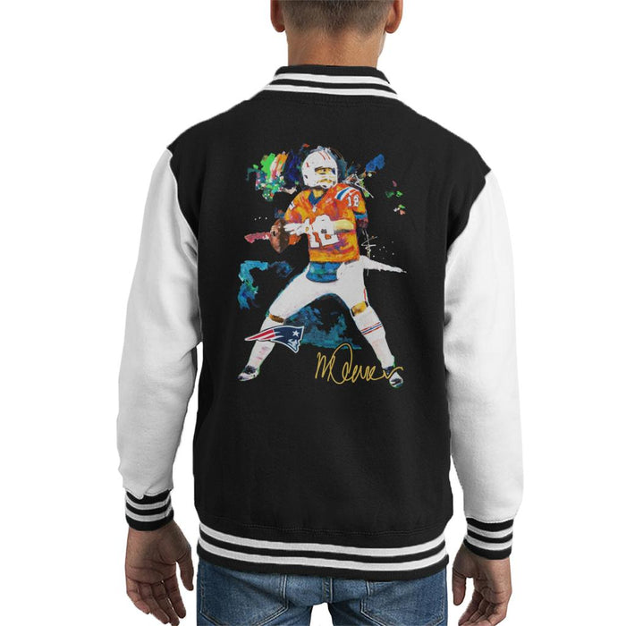 Sidney Maurer Original Portrait Of Patriots Star Tom Brady Kid's Varsity Jacket