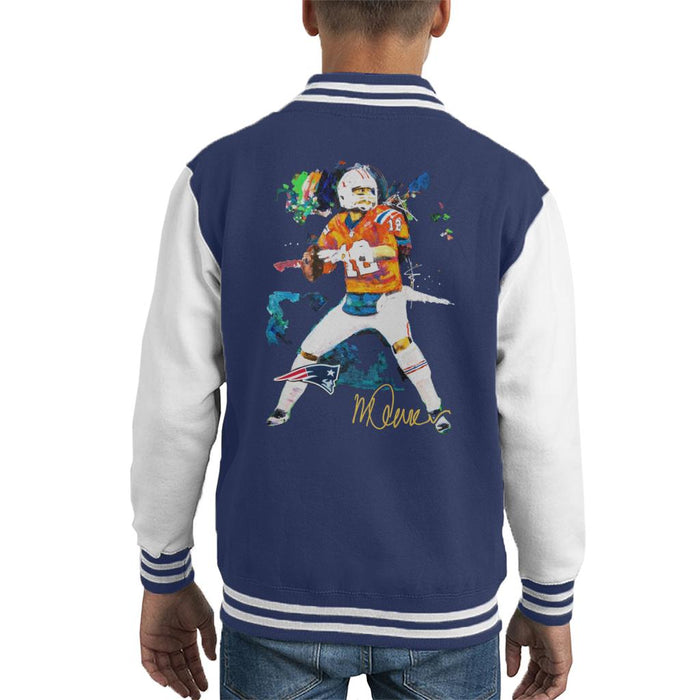 Sidney Maurer Original Portrait Of Patriots Star Tom Brady Kid's Varsity Jacket