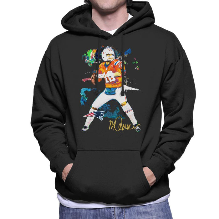 Sidney Maurer Original Portrait Of Patriots Star Tom Brady Men's Hooded Sweatshirt