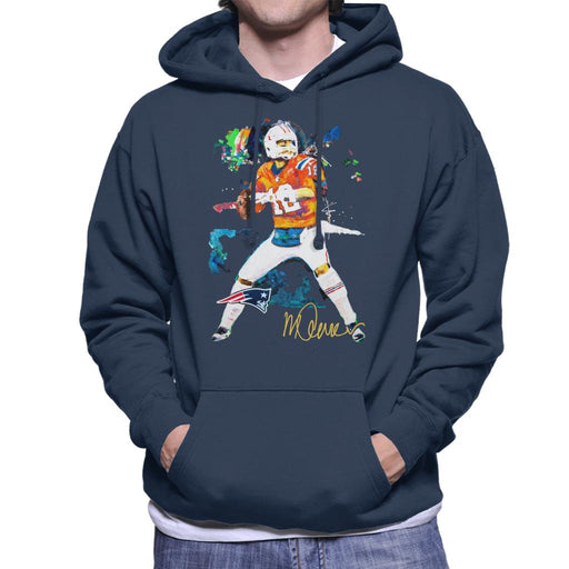 Sidney Maurer Original Portrait Of Patriots Star Tom Brady Men's Hooded Sweatshirt