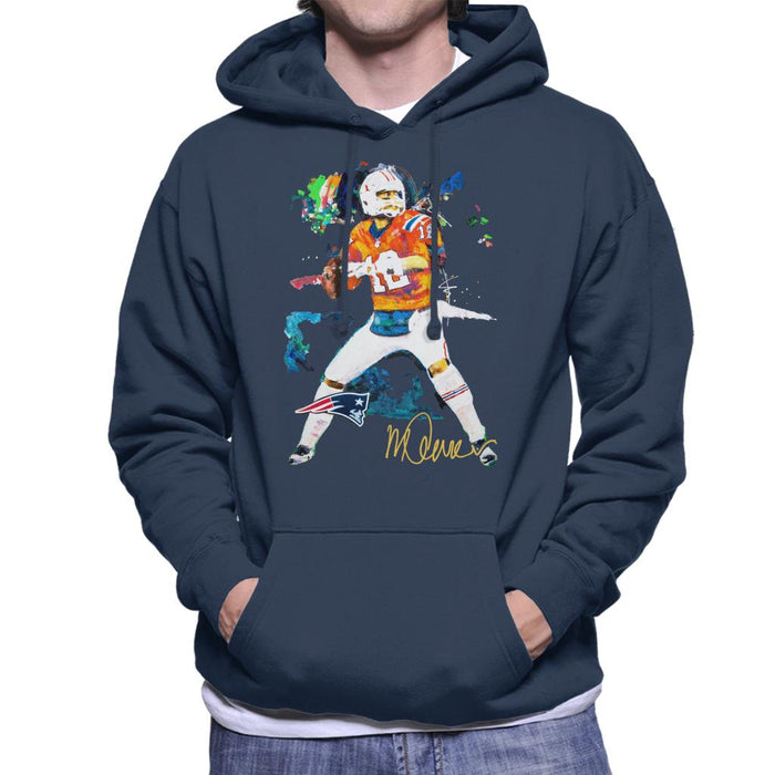 Sidney Maurer Original Portrait Of Patriots Star Tom Brady Men's Hooded Sweatshirt