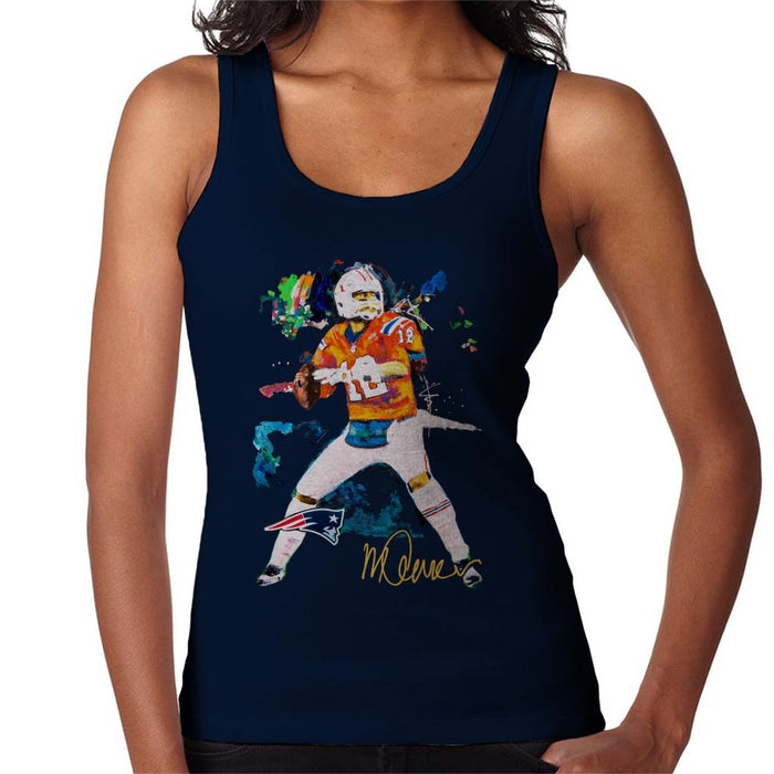 Sidney Maurer Original Portrait Of Patriots Star Tom Brady Women's Vest