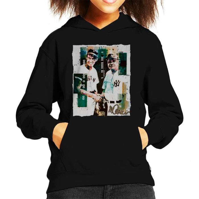 Sidney Maurer Original Portrait Of Ted Williams And Babe Ruth Kid's Hooded Sweatshirt