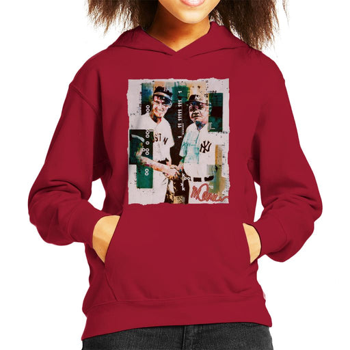 Sidney Maurer Original Portrait Of Ted Williams And Babe Ruth Kid's Hooded Sweatshirt