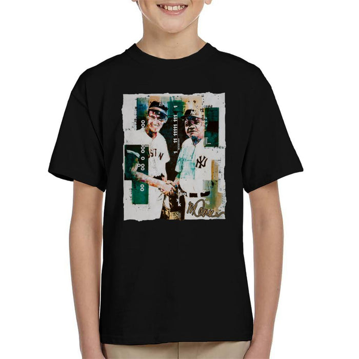 Sidney Maurer Original Portrait Of Ted Williams And Babe Ruth Kid's T-Shirt