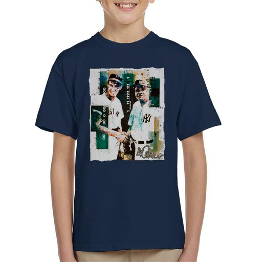 Sidney Maurer Original Portrait Of Ted Williams And Babe Ruth Kid's T-Shirt