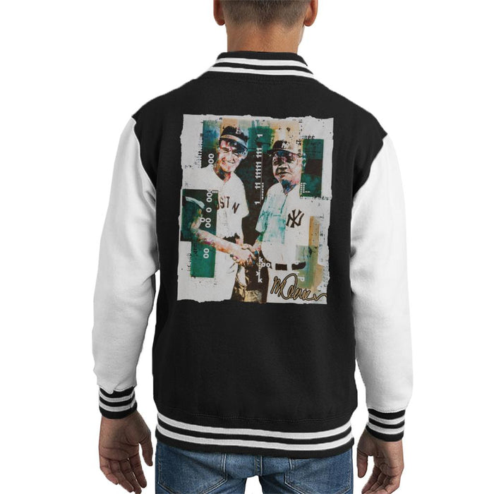 Sidney Maurer Original Portrait Of Ted Williams And Babe Ruth Kid's Varsity Jacket