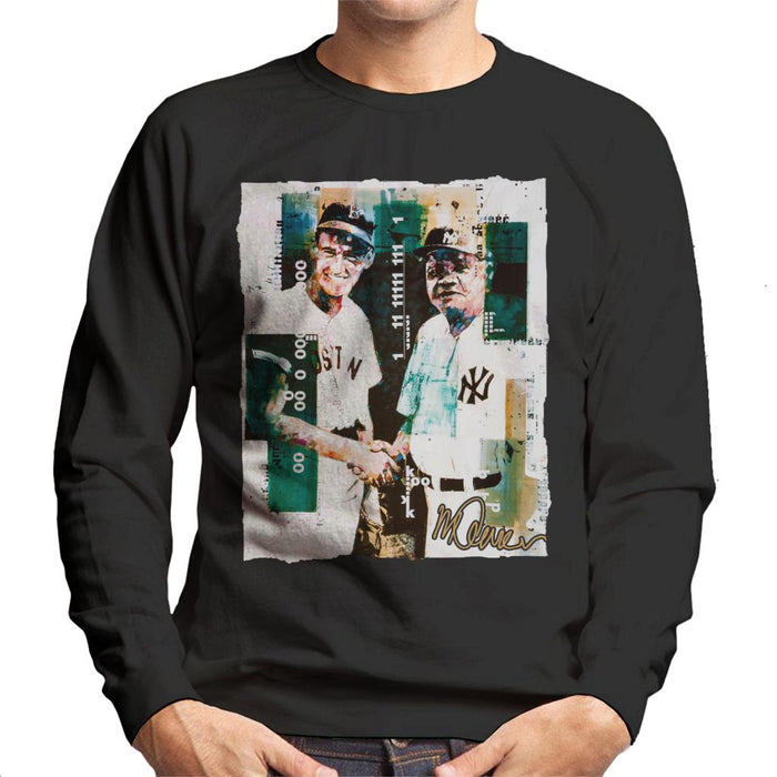 Sidney Maurer Original Portrait Of Ted Williams And Babe Ruth Men's Sweatshirt