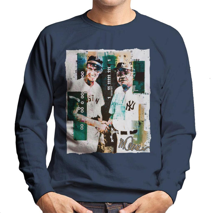 Sidney Maurer Original Portrait Of Ted Williams And Babe Ruth Men's Sweatshirt