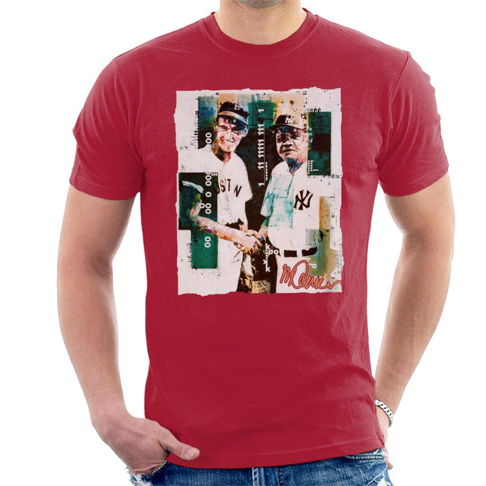 Sidney Maurer Original Portrait Of Ted Williams And Babe Ruth Men's T-Shirt