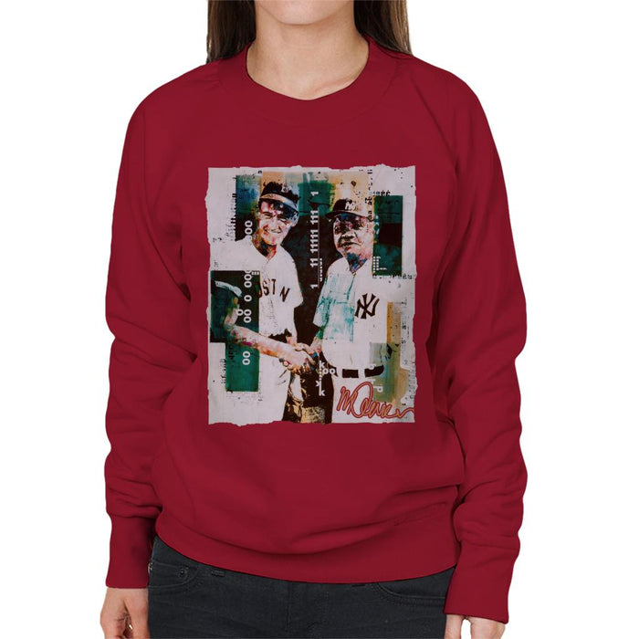 Sidney Maurer Original Portrait Of Ted Williams And Babe Ruth Women's Sweatshirt