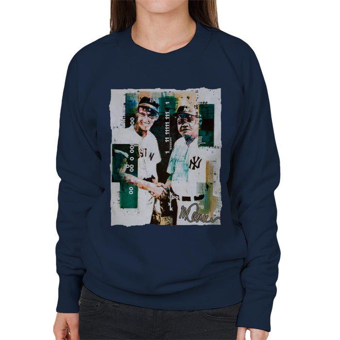Sidney Maurer Original Portrait Of Ted Williams And Babe Ruth Women's Sweatshirt